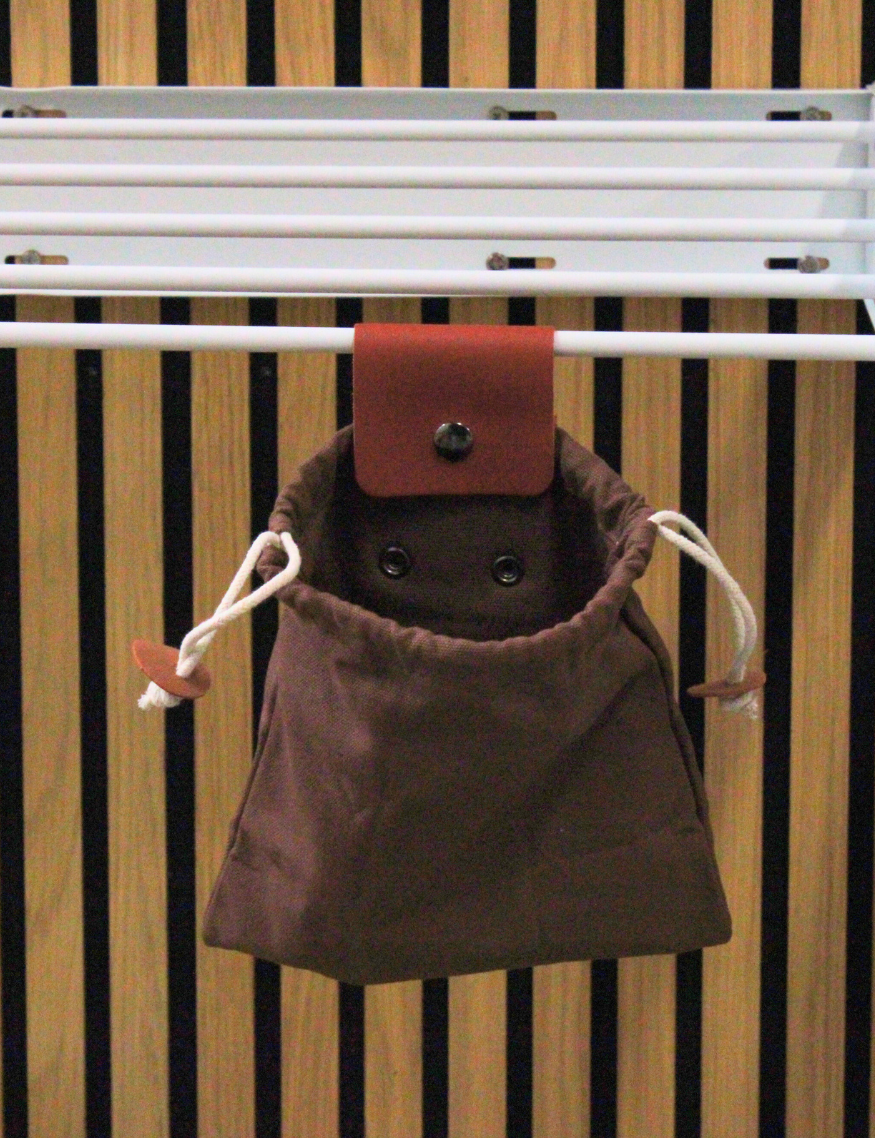 Peg bag open showing storage capacity inside
