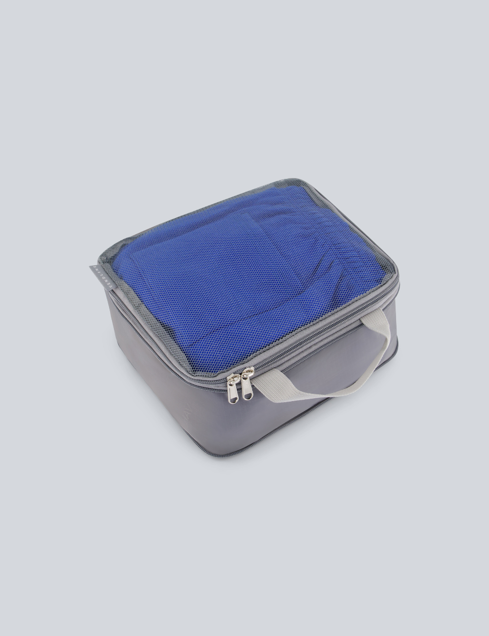 Compressible packing cubes with mesh zip closure